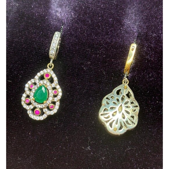 925 Sterling Silver Turkish Vintage Earrings for Women, NEW, Antique, Handmade - Picture 3 of 3